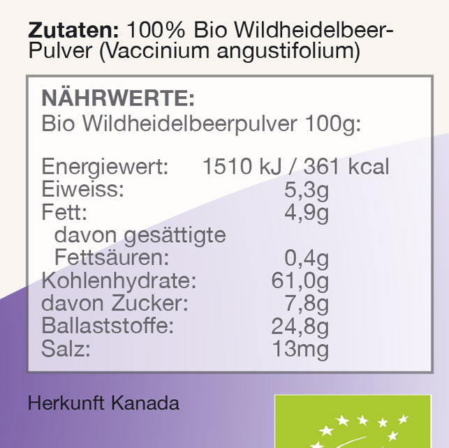 Bio Wildheidelbeerpulver 500g